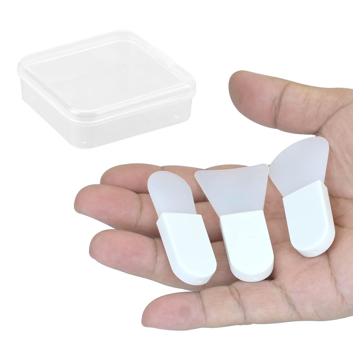 230527211936192_1 Face Mask Applicator Brushes Silicone Face Mask Brush Mini Makeup Spatula Portable Face Beauty Tools Set of 3 - Image 1
